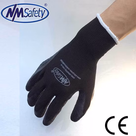 Gant de travail de sécurité d'entretien enduit de latex polyester Nmsafety 13G
