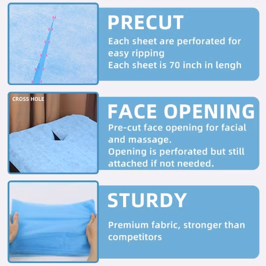 Drap de lit jetable non tissé PP SMS jetables pour l'hôpital SPA