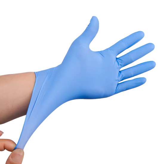 Gants d'examen jetables en nitrile domestiques poudrés et sans poudre