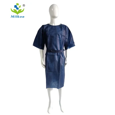 Médical PP/PE/SMS/CPE AAMI niveau 1/2/3/4 En13795 patient chirurgical jetable en plastique blouse d'isolement gommage costume tablier pour les médecins et les infirmières