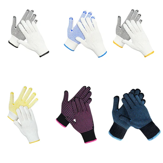 La Chine Commerce de gros de PVC en pointillés/points de gants de travail de sécurité en coton tricoté Guantes gants de travail