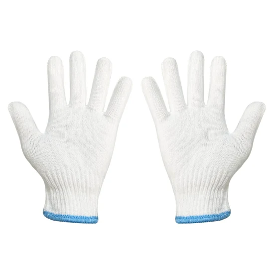 Chine Commerce de gros 30-60g/paires de gants de travail en coton blanc tricoté Guante Gants de travail de sécurité