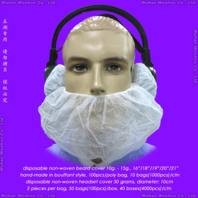 Plastique sanitaire de protection/PE Ear/Head-Set/Microphone/Headphone/Micro-Phone/Mic/Ear-Piece/Mike/Head-Phone/SMS/Disposable PP Nonwoven Beard Cover/Headset Cover