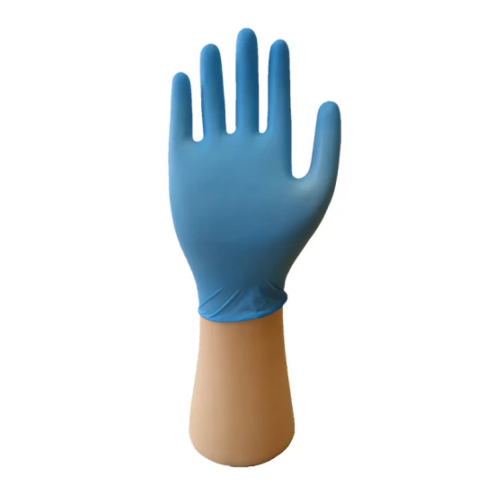 Gants médicaux jetables en nitrile bleus pour examen médical sans poudre